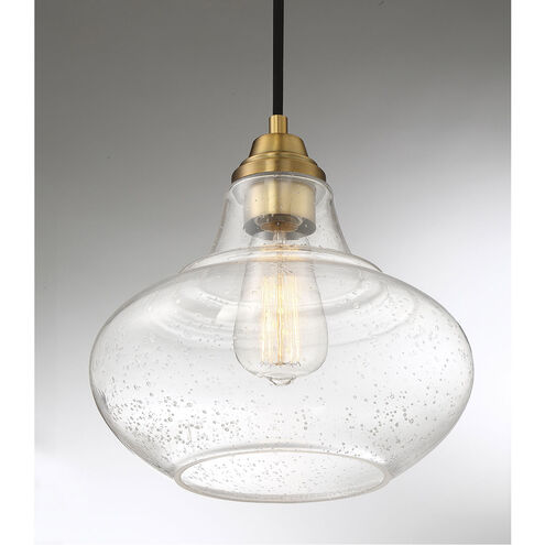 Industrial 1 Light 10 inch Natural Brass Mini-Pendant Ceiling Light