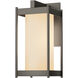 Cela 1 Light 13.6 inch Coastal Dark Smoke Outdoor Sconce in Opal, Medium