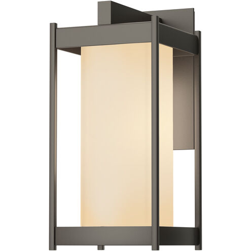 Cela 1 Light 13.6 inch Coastal Dark Smoke Outdoor Sconce in Opal, Medium