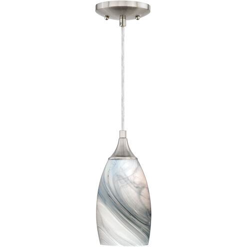 Milano 1 Light 5 inch Satin Nickel Mini Pendant Ceiling Light