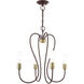 Lucerne 4 Light 20 inch Bronze with Antique Brass Accents Chandelier Ceiling Light