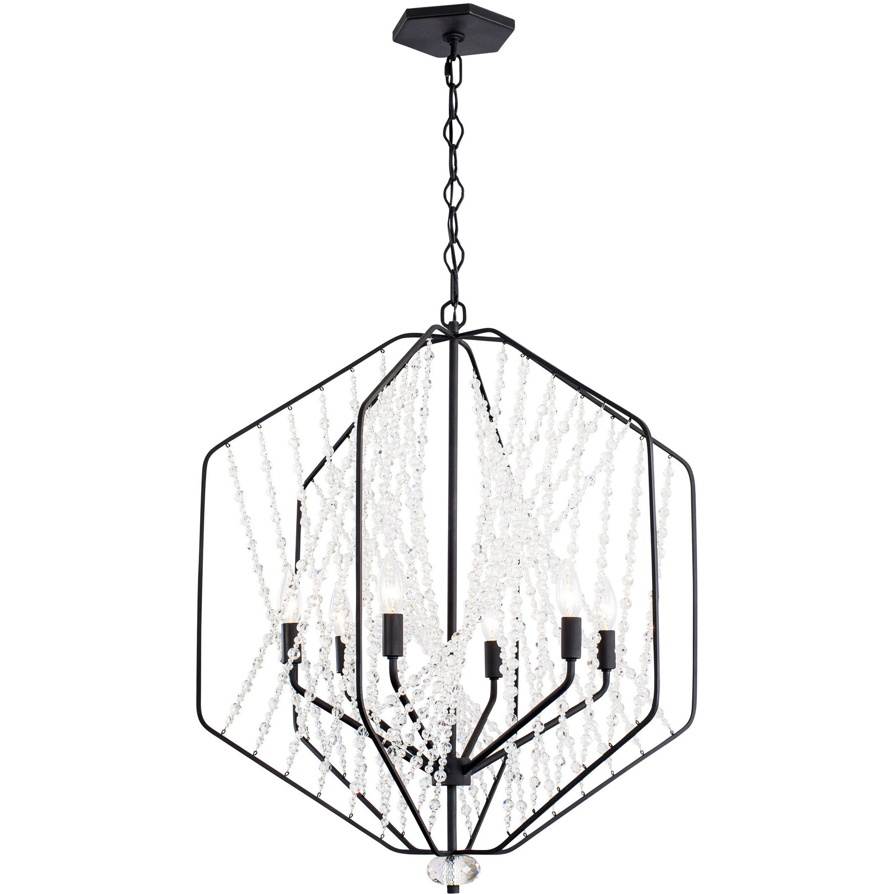 Chelsea 6 Light 26 inch Carbon Black Pendant Ceiling Light