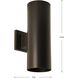 Cylinder Outdoor Wall Mount Up/Down Cylinder in Antique Bronze, LED Lamping, Progress LED