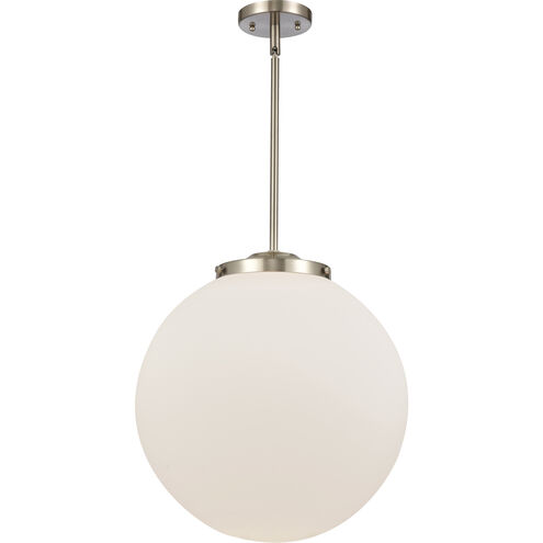 Franklin Restoration Beacon LED 16 inch Brushed Satin Nickel Pendant Ceiling Light in Matte White Glass