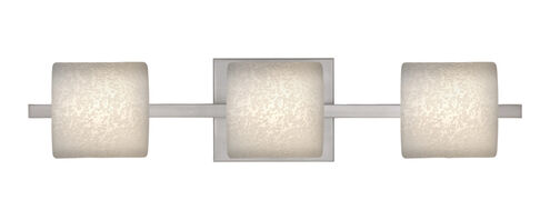 Paolo 3 Light 23 inch Satin Nickel Vanity Lighting Wall Light in Halogen, Stucco Glass