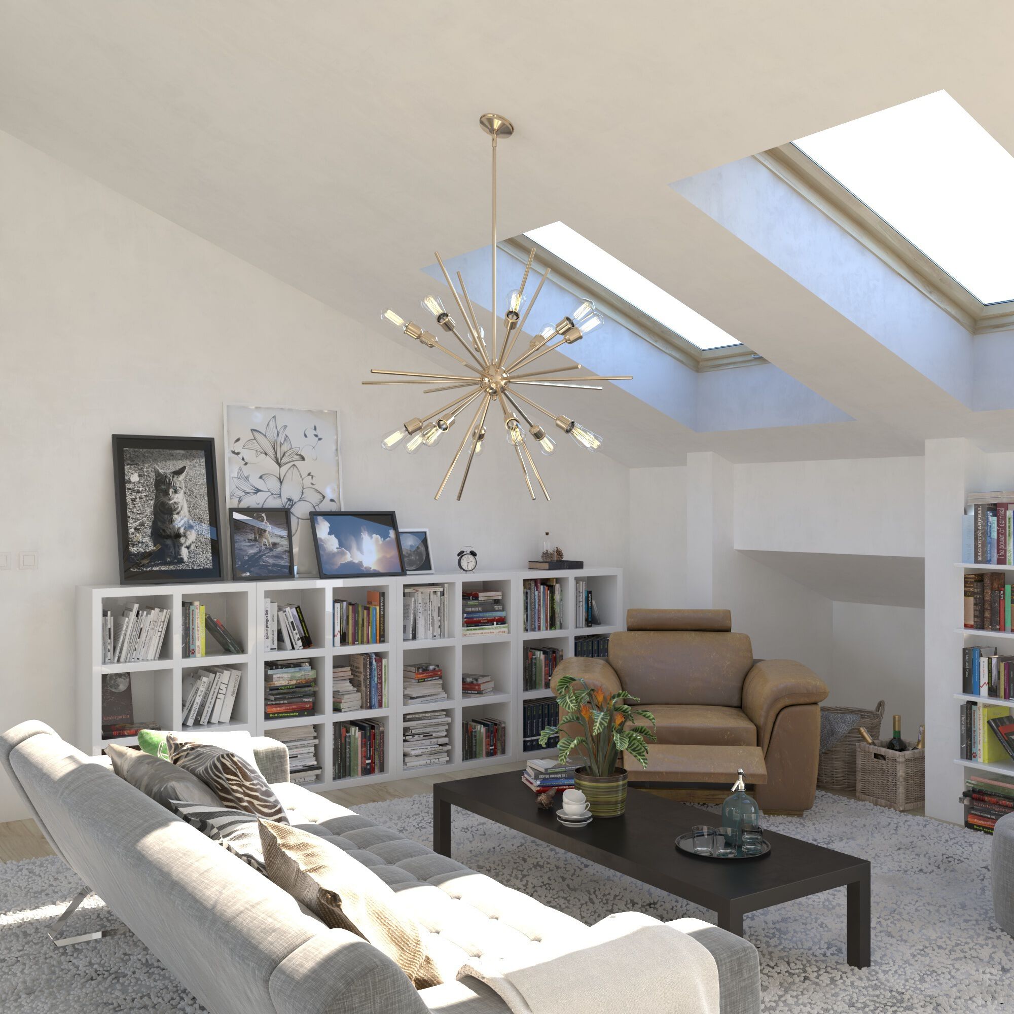 Estelle LED 36 inch Natural Brass Pendant Ceiling Light