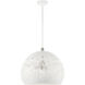 Chantily 3 Light 20 inch White with Brushed Nickel Accents Pendant Ceiling Light