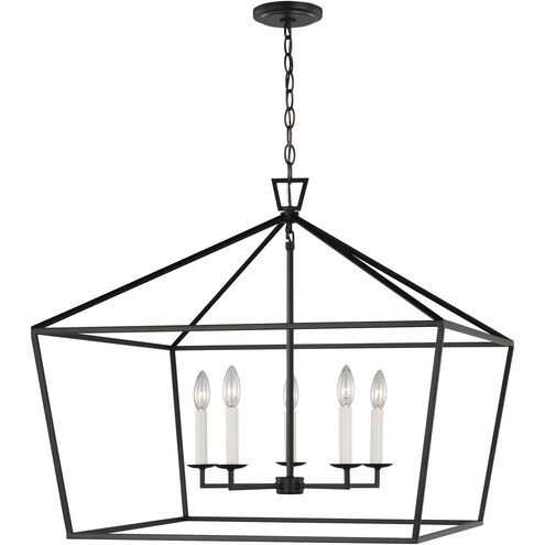 C&M by Chapman & Myers Dianna 5 Light 28 inch Midnight Black Pendant Ceiling Light