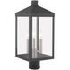 Nyack 3 Light 20 inch Scandinavian Gray Outdoor Post Top Lantern