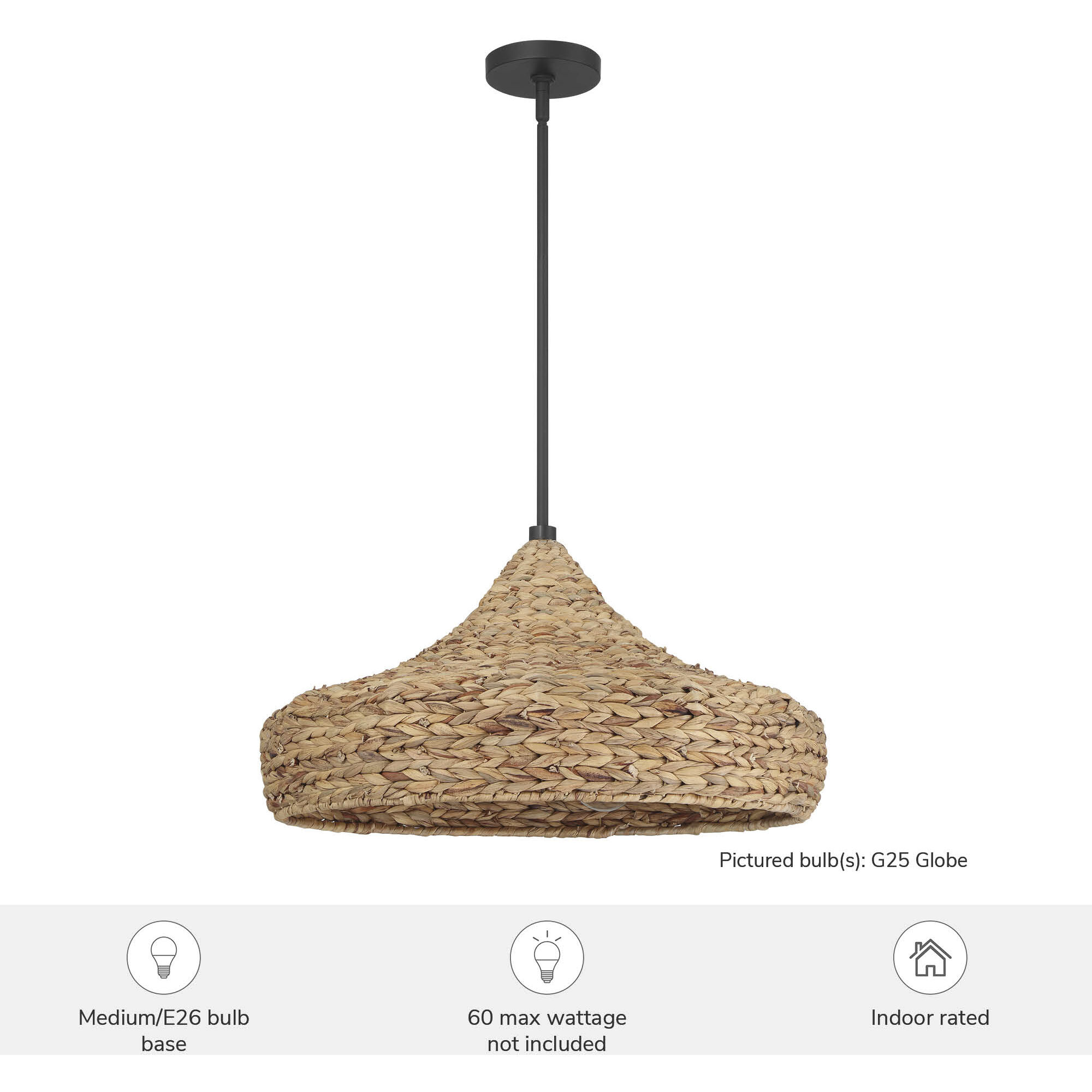 Cambria 3 Light 24 inch Matte Black Pendant Ceiling Light, Extra Large