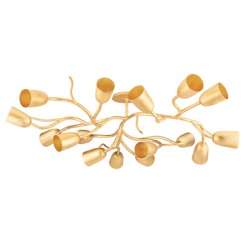 Vine 16 Light 67 inch Gold Leaf Semi Flush Ceiling Light