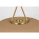 Richard June Liora 1 Light 15 inch Estate Brass Pendant Ceiling Light in Standard, Toast Stoneware