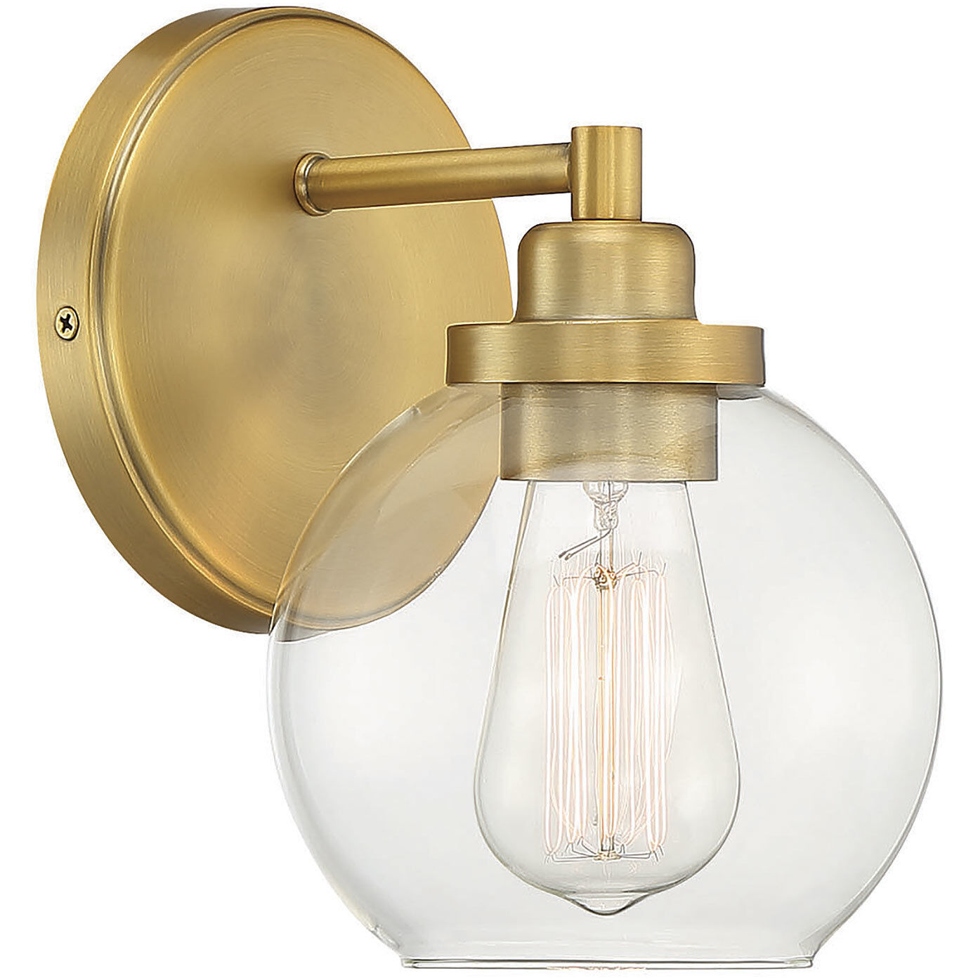 Carson 1 Light 5.5 inch Warm Brass Bathroom Vanity Light Wall Light, Essentials