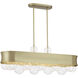 Verdi Square 6 Light 38.75 inch Soft Gold With Gold Leaf Island Light Ceiling Light