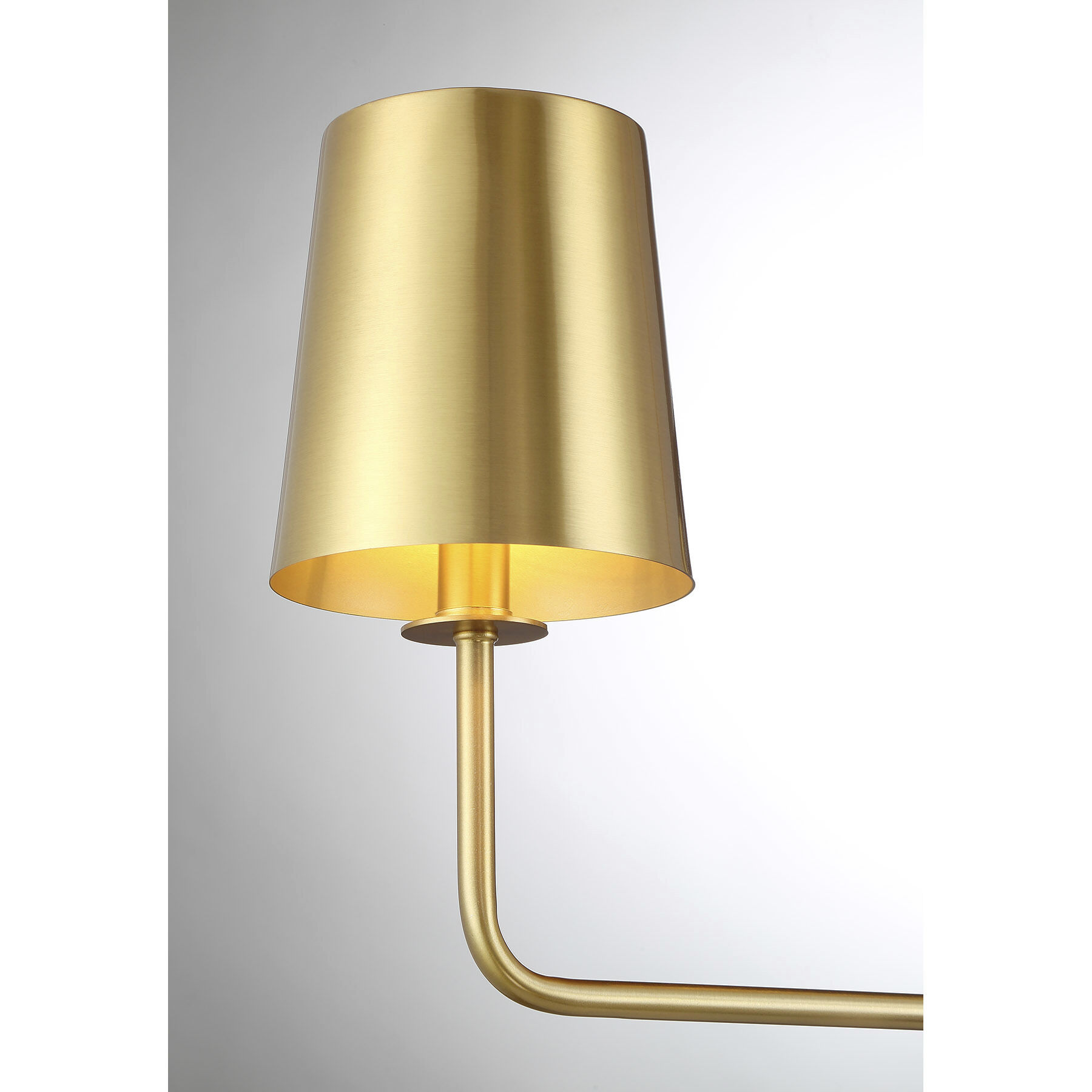 Contemporary 4 Light 42 inch Natural Brass Linear Chandelier Ceiling Light