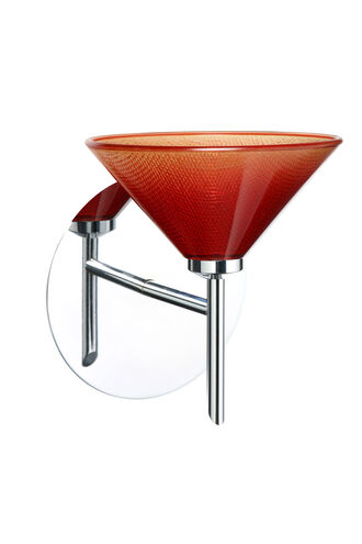 Kona LED 6 inch Chrome Mini Sconce Wall Light in Sunset Glass