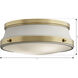Purelight 2 Light 15 inch Legacy Brass Flush Mount Ceiling Light in Legacy Brass and Off White