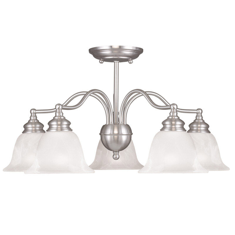 Essex 5 Light 24 inch Brushed Nickel Convertible Dinette Chandelier/Ceiling Mount Ceiling Light