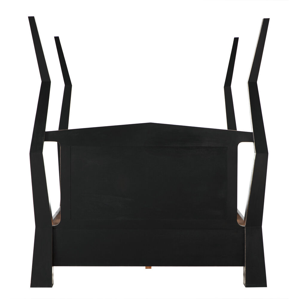 Patras Hand Rubbed Black Bed, Queen