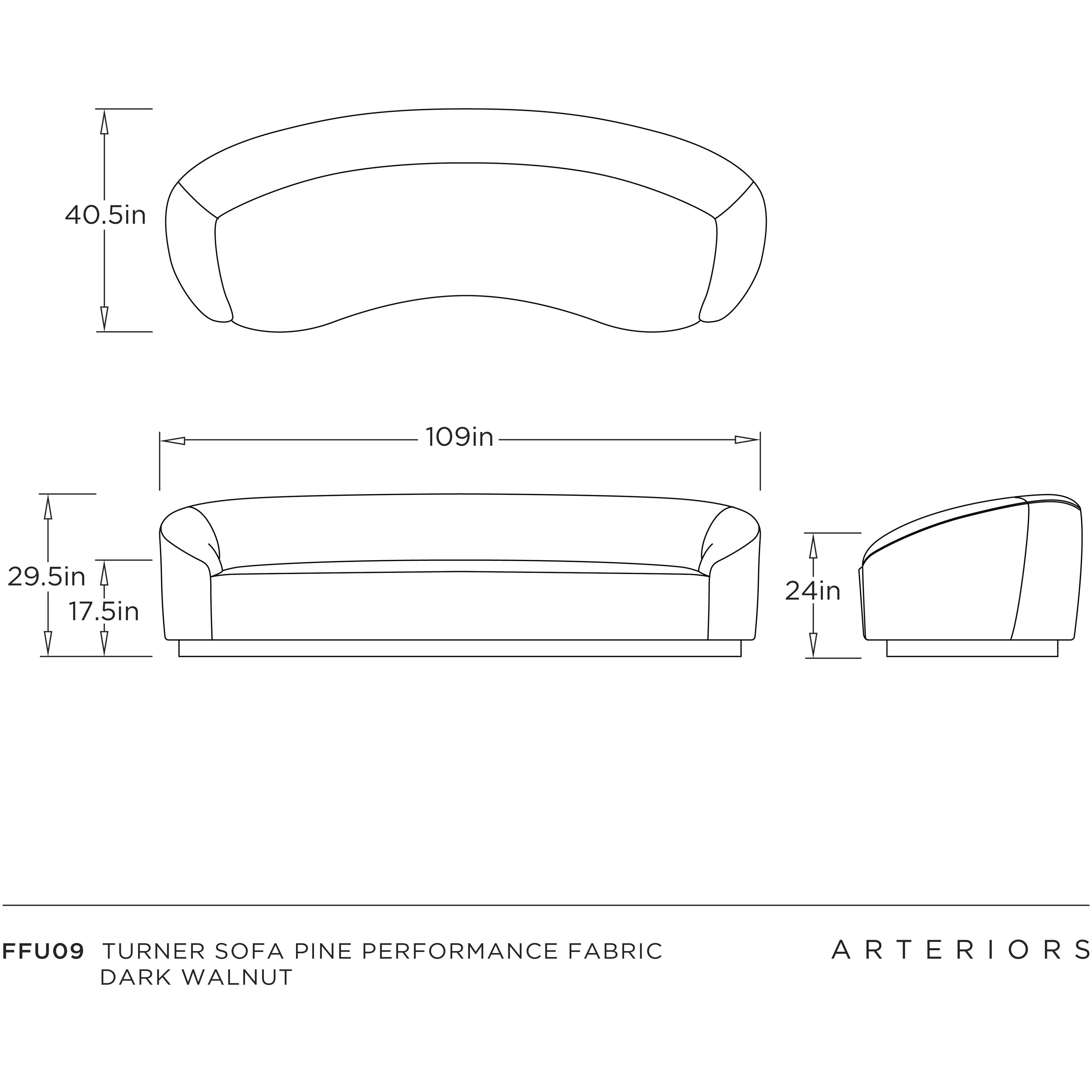 Turner Pine and Dark Walnut Sofa