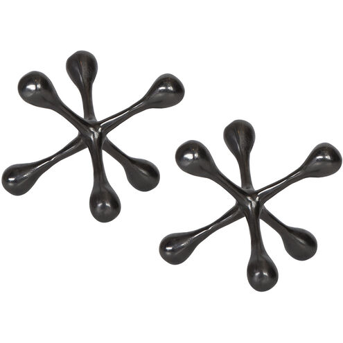 Harlan Black Nickel Decorative Objects, Set of 2