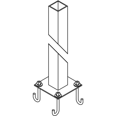 Square 23 inch Coastal Dark Smoke Outdoor Post, Square