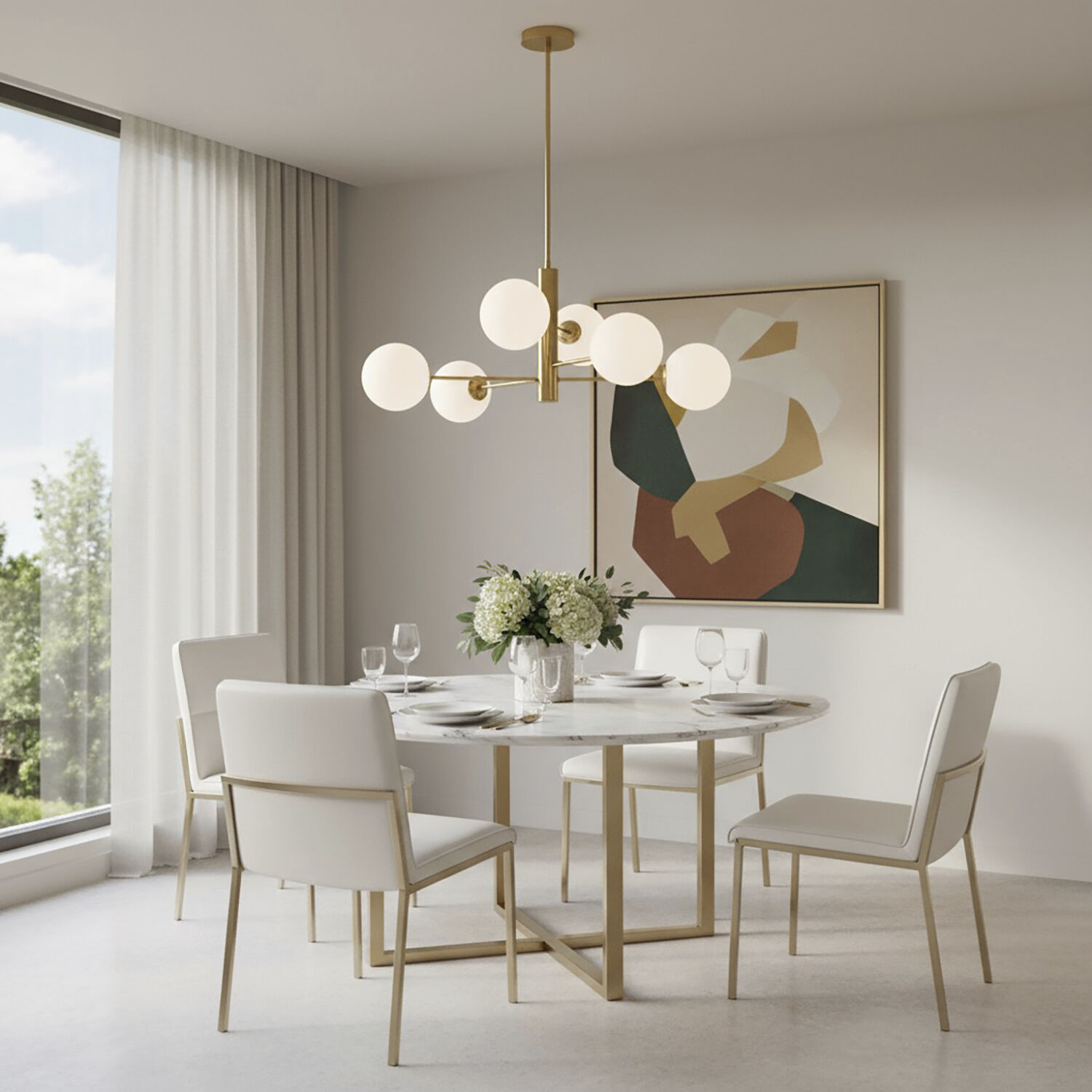 Aurelia LED 23 inch Brass Down Chandeliers Ceiling Light