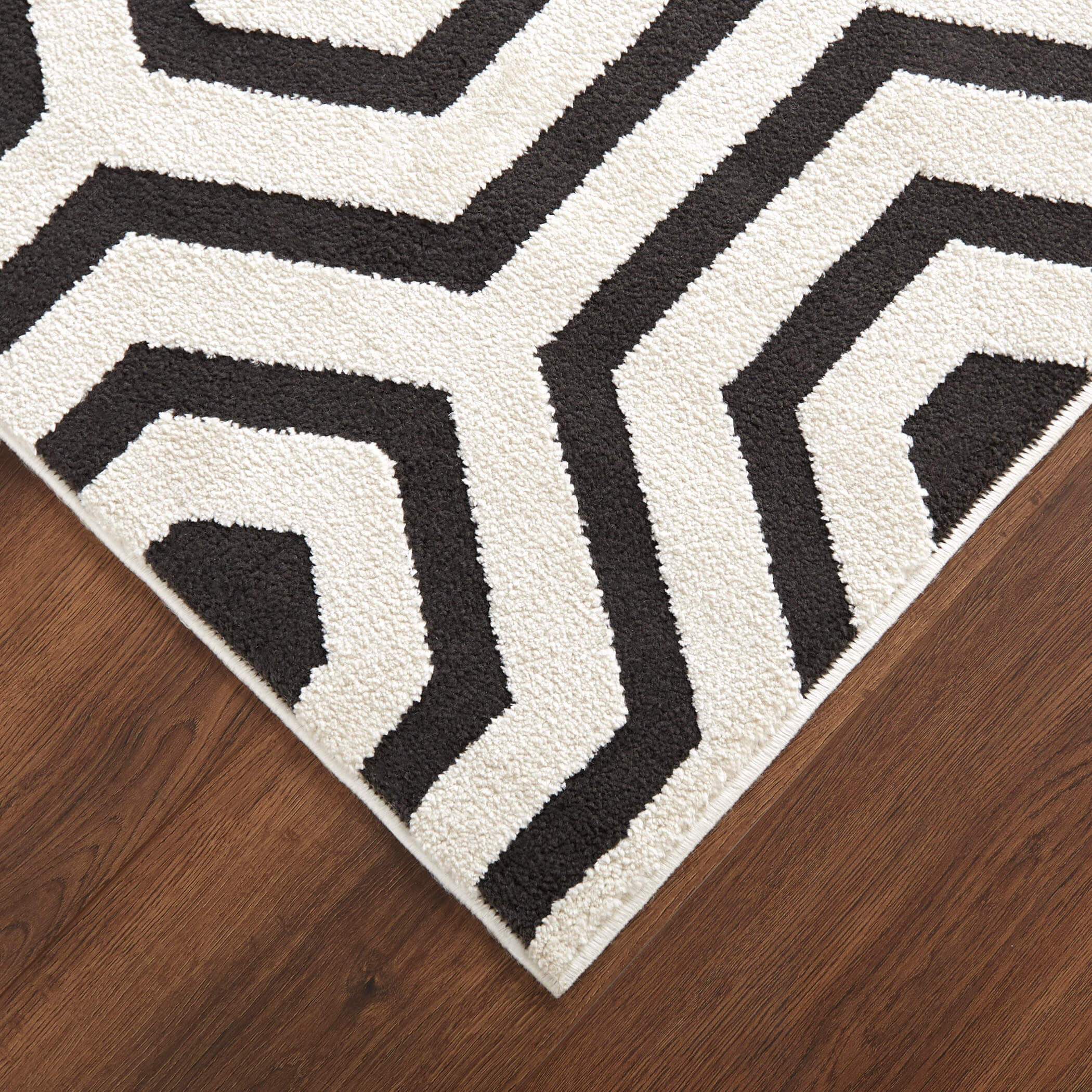 Optika 158 X 118 inch Black/White Rug in 10 x 13