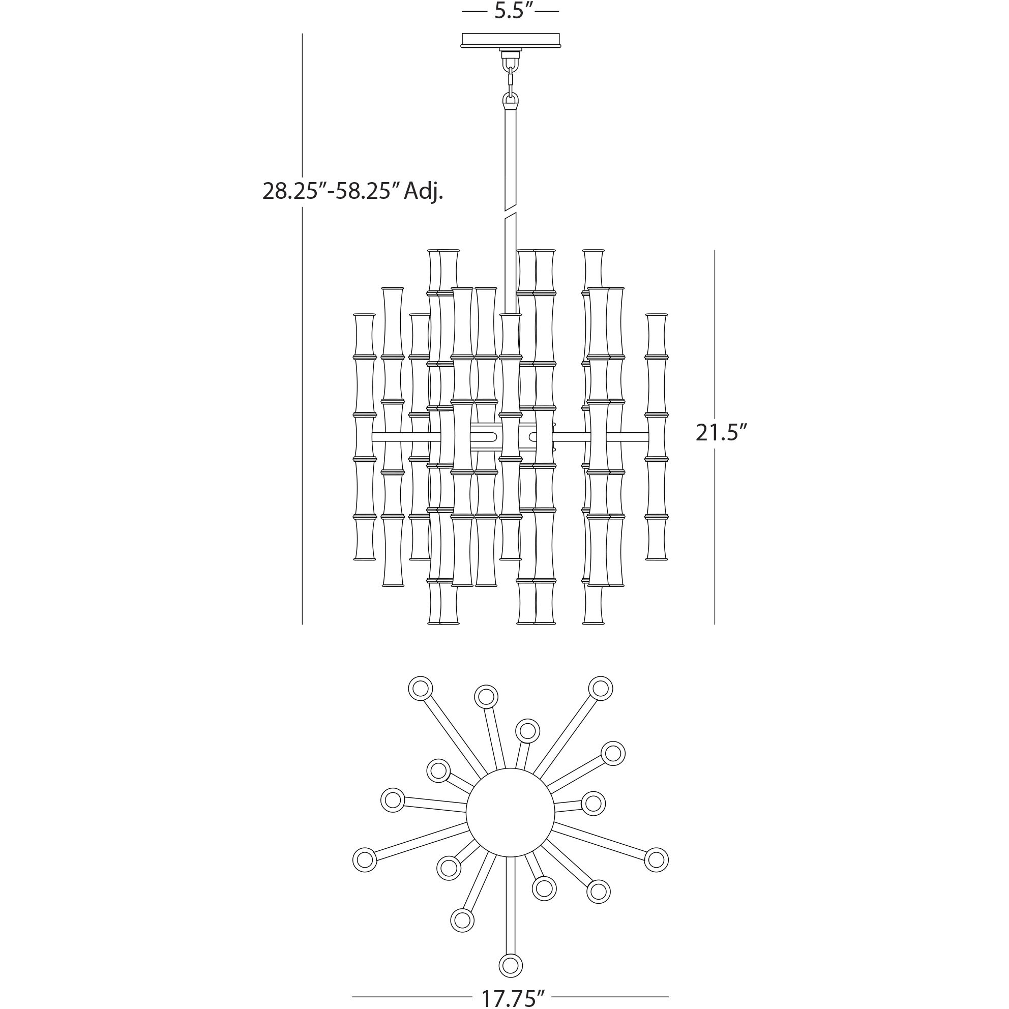 Kane 30 Light 17.75 inch Celadon with Polished Nickel Chandelier Ceiling Light