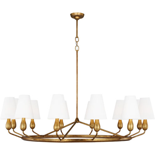 TOB by Thomas O'Brien Ziba 12 Light 48 inch Antique Gild Chandelier Ceiling Light