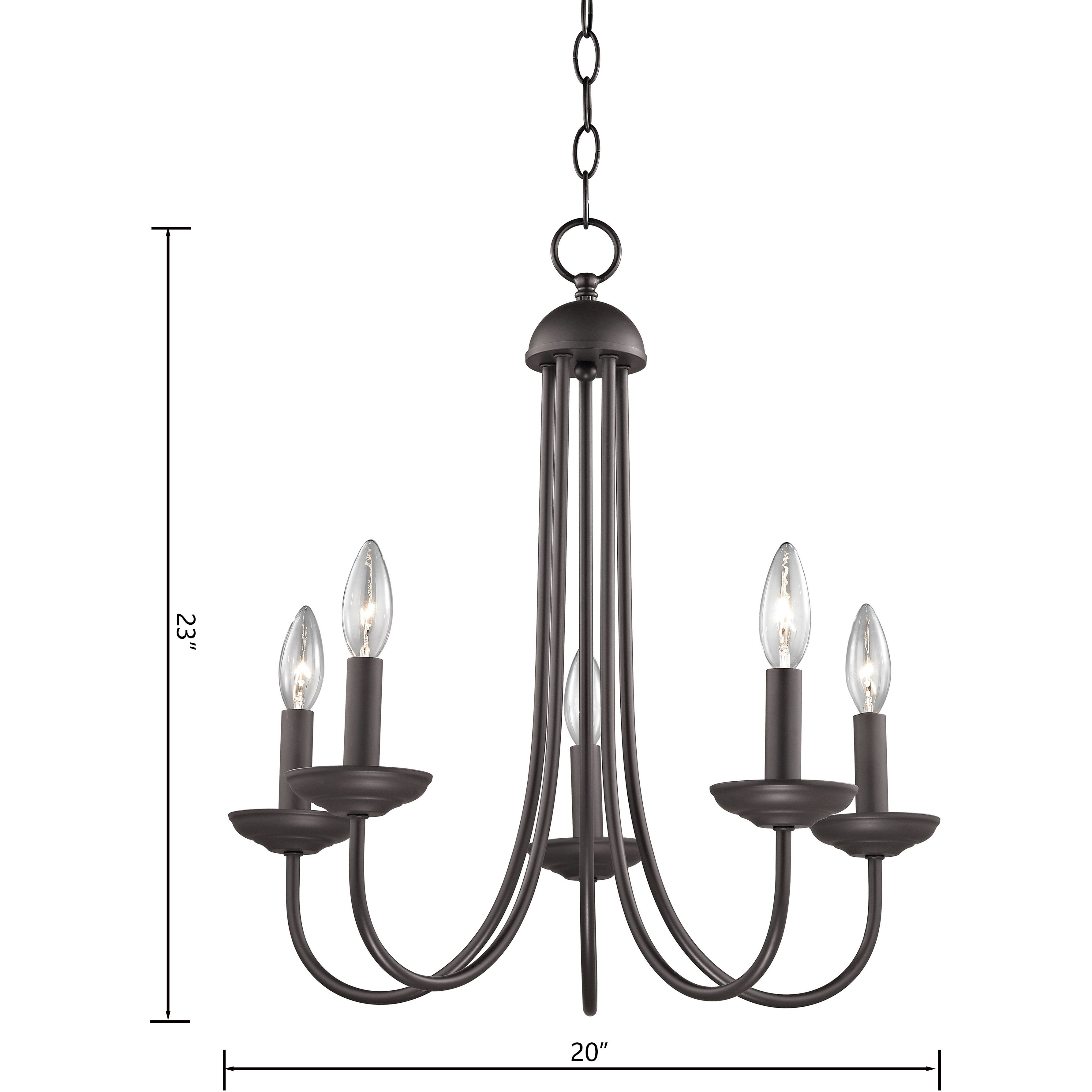 Montgomery 5 Light 20 inch Oil Rubbed Bronze Chandelier Ceiling Light