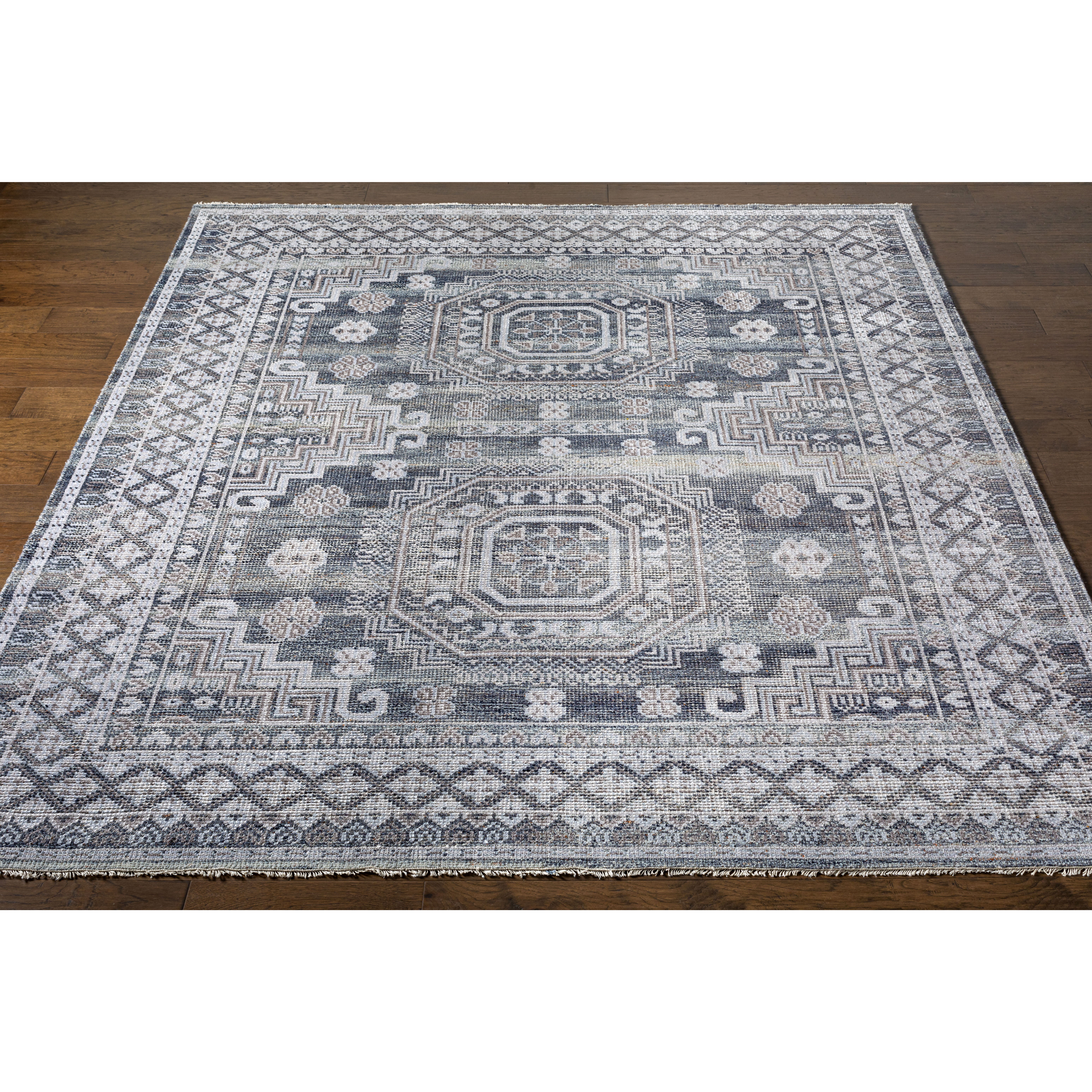 Almeria 108 X 72 inch Black Rug in 6 X 9, Rectangle