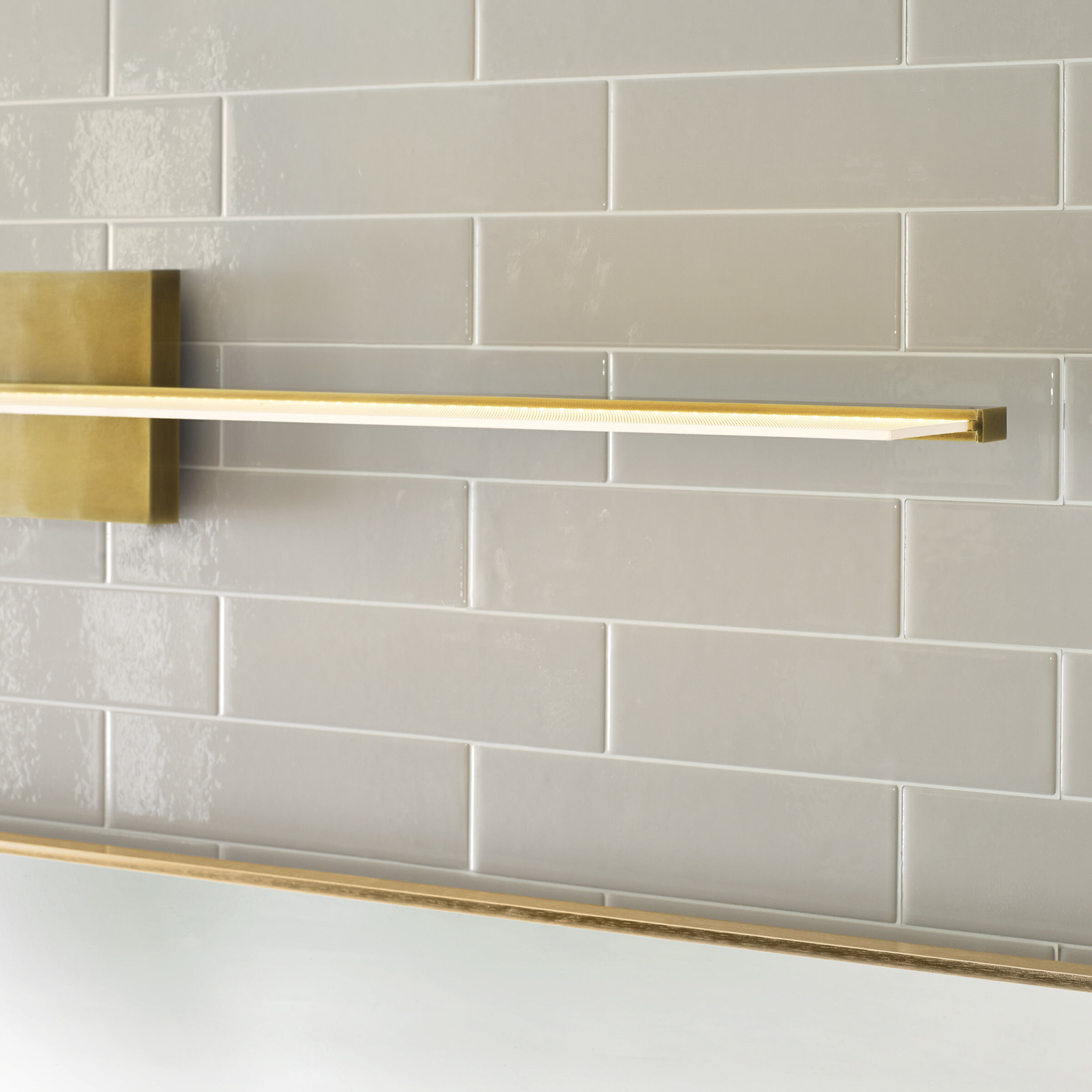 Sean Lavin Span LED 46.8 inch Plated Brass Bath Light Wall Light in LED 90 CRI 3000K 120V, Direct/Indirect, Integrated LED