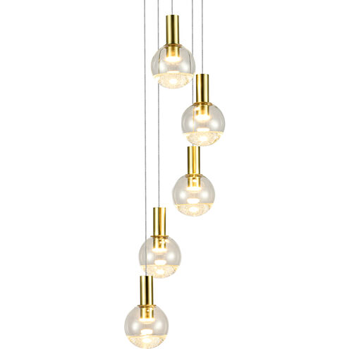 Artisan Collection/SIENNA Series 5 Light 9.5 inch Brass Pendant/Chandelier Ceiling Light