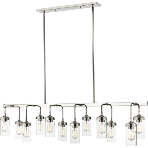 Calliope 12 Light 60 inch Polished Nickel Linear Chandelier Ceiling Light