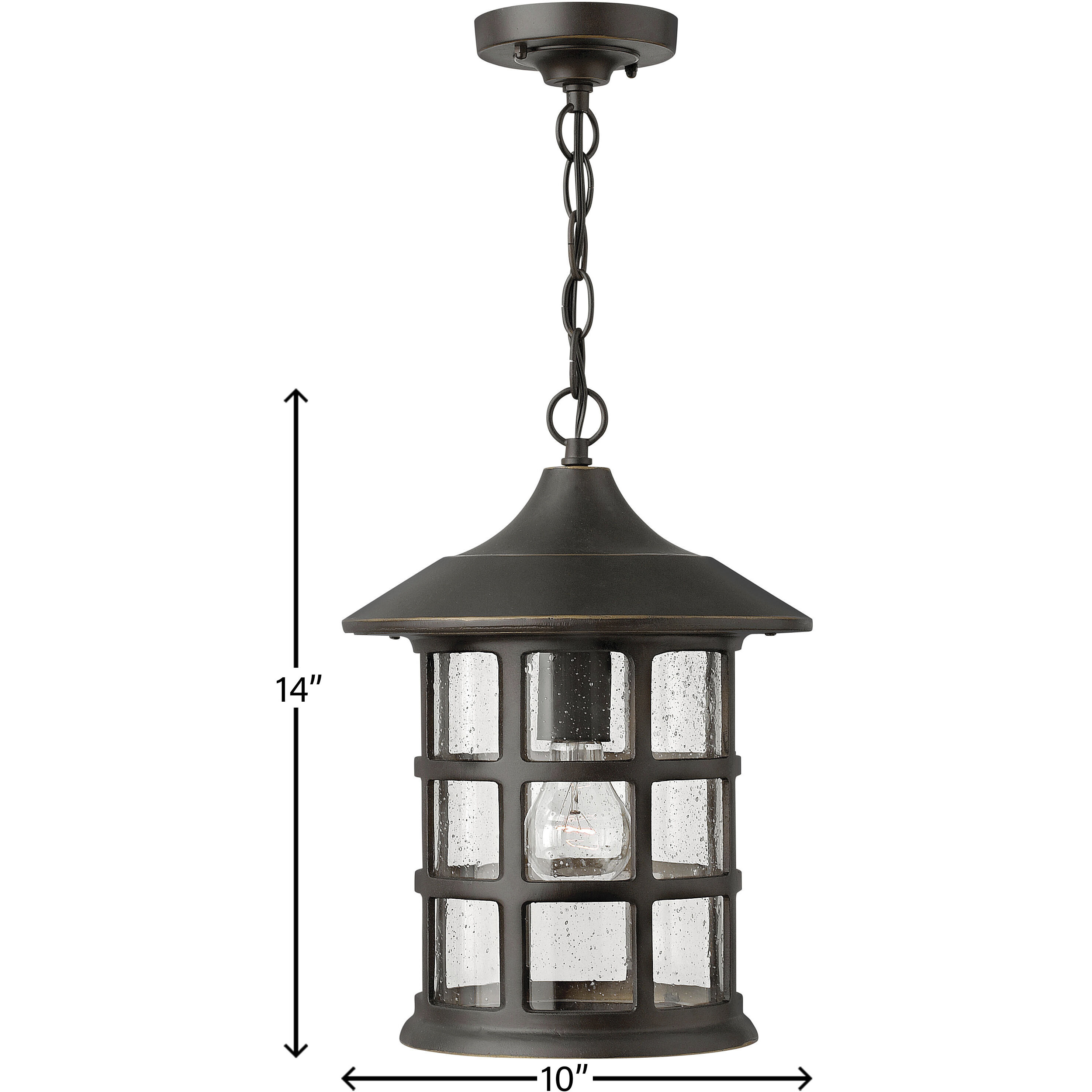 Freeport 1 Light 10 inch Oil Rubbed Bronze Outdoor Hanging Lantern