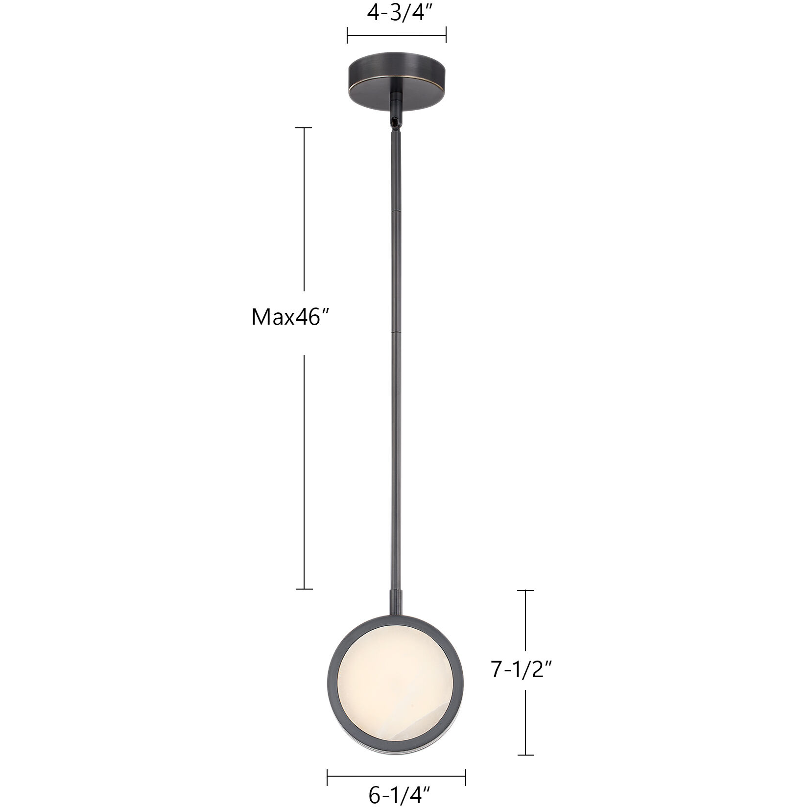 Blanco Pendant Ceiling Light in Polished Nickel and Alabaster