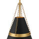 Springfield 1 Light 12 inch Legacy Brass and Dark Matte Black Pendant Ceiling Light