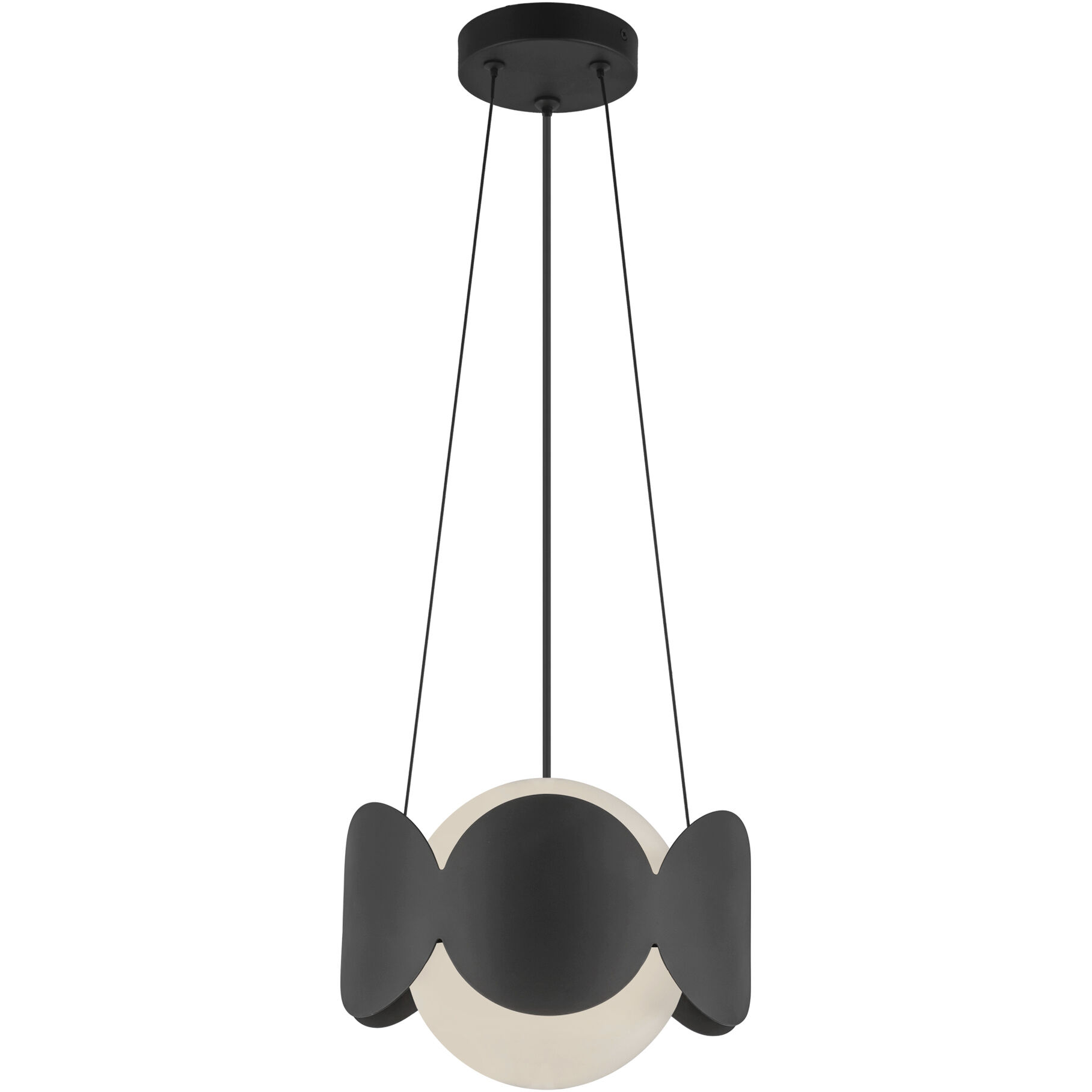 Ciel 1 Light 10.13 inch Black/Opal Glass Chandelier Ceiling Light