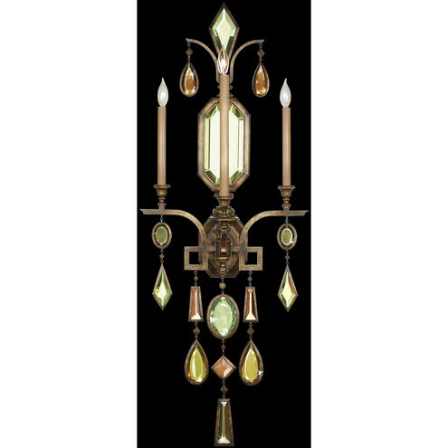 Encased Gems 3 Light 19 inch Bronze Sconce Wall Light in Multi-Colored Crystal