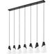 Aimie Linear Chandelier Ceiling Light in Matte Black