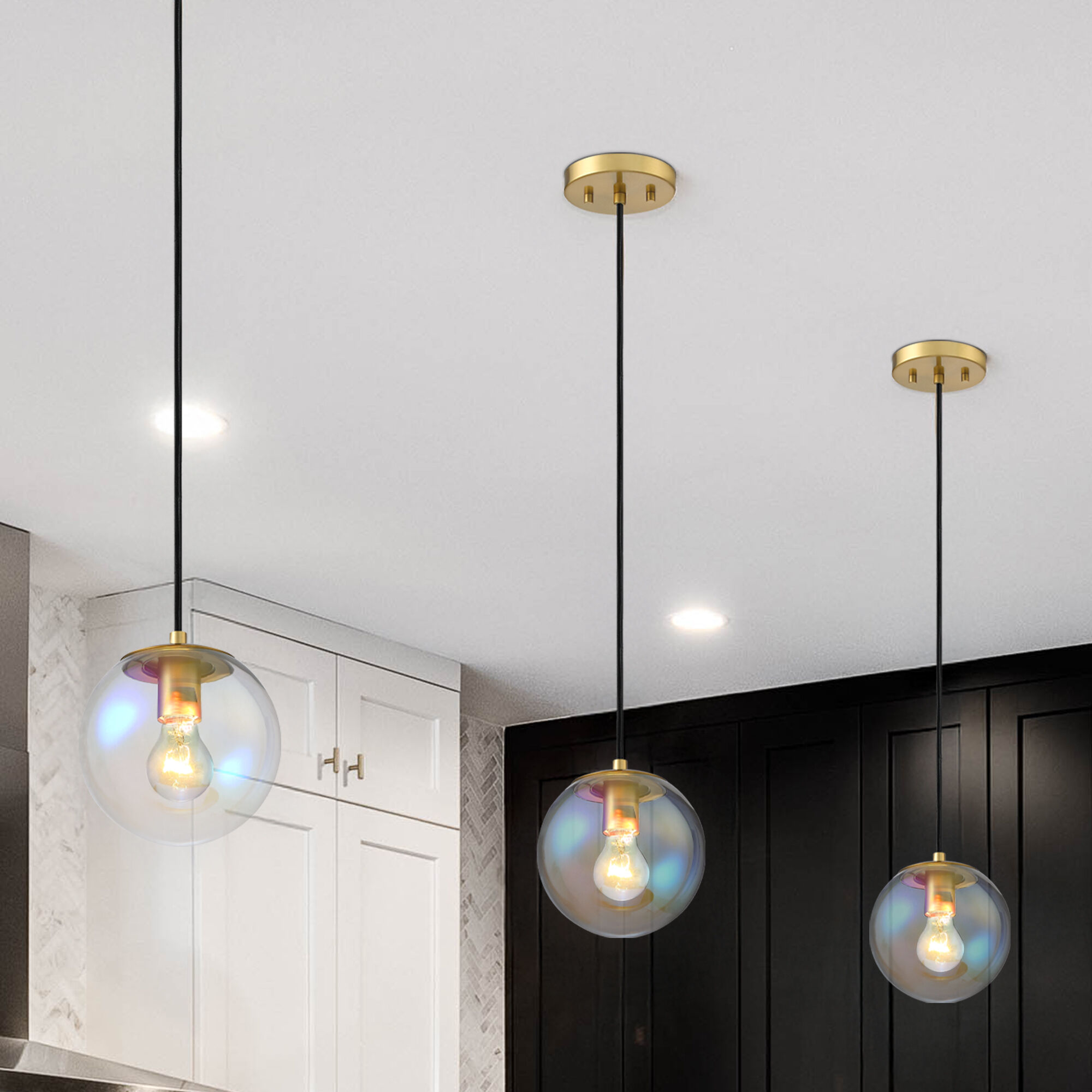 Neva LED 7 inch Brushed Gold Pendant Ceiling Light