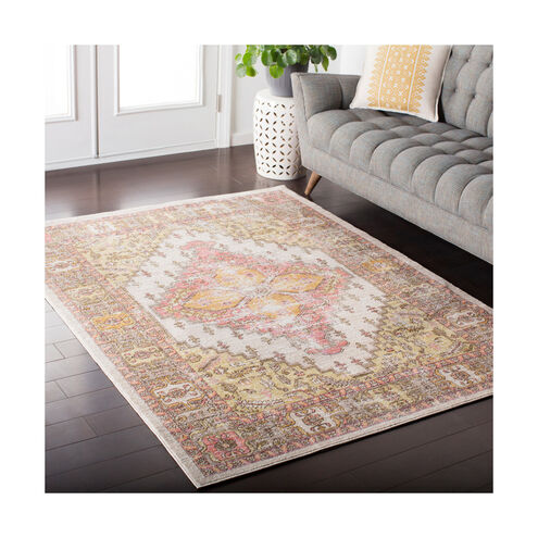 Ayland 34 X 24 inch Coral/Beige/Bright Yellow/Camel/Dark Brown Rugs, Polyester