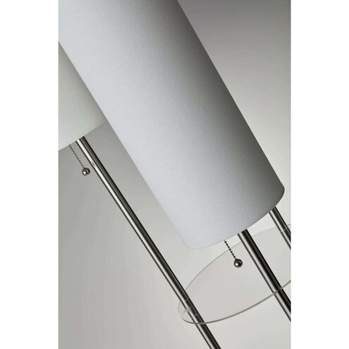 Trio 67.75 inch 40 watt Brushed Steel Floor Lamp Portable Light in White Linen