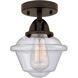 Nouveau 2 Small Oxford 1 Light 8 inch Oil Rubbed Bronze Semi-Flush Mount Ceiling Light in Seedy Glass