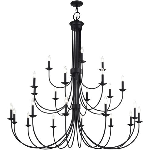 Estate 24 Light 60 inch Black Foyer Chandelier Ceiling Light