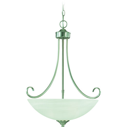 Raleigh 3 Light 20.25 inch Satin Nickel Pendant Ceiling Light in Faux Alabaster Glass