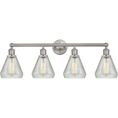 Edison Conesus 4 Light 33 inch Brushed Satin Nickel Bath Vanity Light Wall Light
