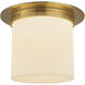 Mineral 1 Light 11.13 inch Patina Brass and Alabaster Flush Mount Ceiling Light in Alabaster Shade