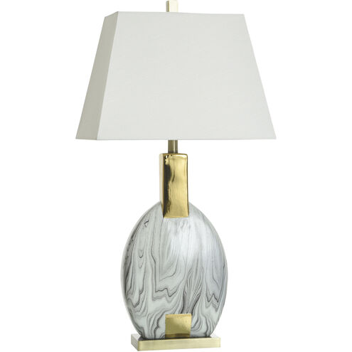 Marbell 32.5 inch 100.00 watt Faux White and Gray and Gold Table Lamp Portable Light